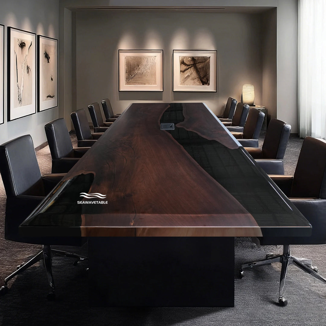 Seawavetable-high-gloss-epoxy-resin-river-reflection-luxury-boardroom-table