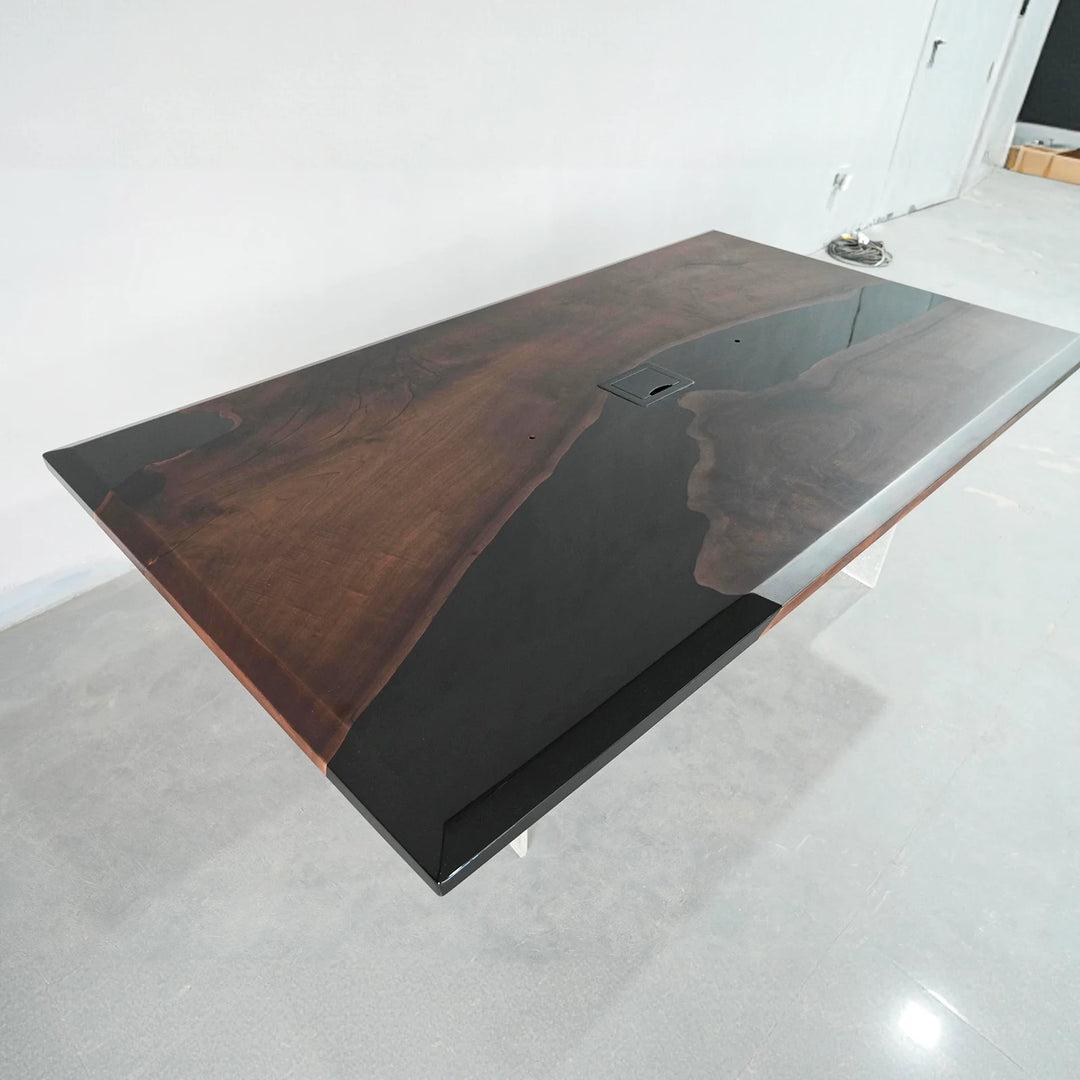 Seawavetable-integrated-power-outlet-modern-wood-resin-office-table-detail