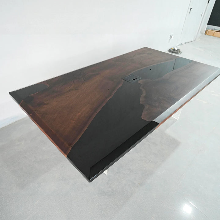 Seawavetable-integrated-power-outlet-modern-wood-resin-office-table-detail