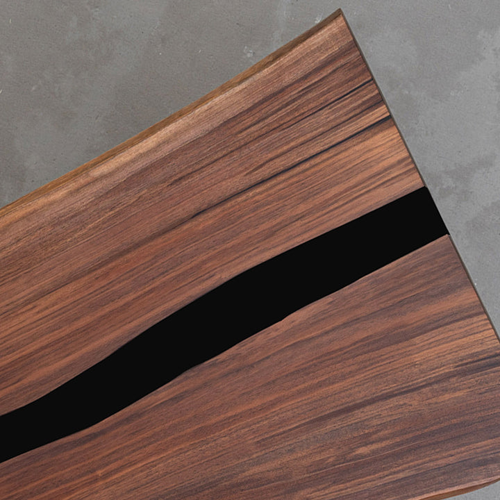 Seawavetable- black walnut live edge table black resin epoxy executive meeting room table