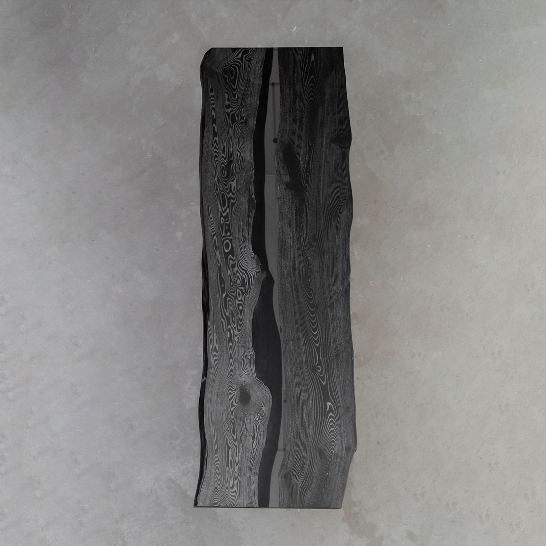 SeawaveTable-Handcrafted Ash Wood Epoxy Resin Table Design