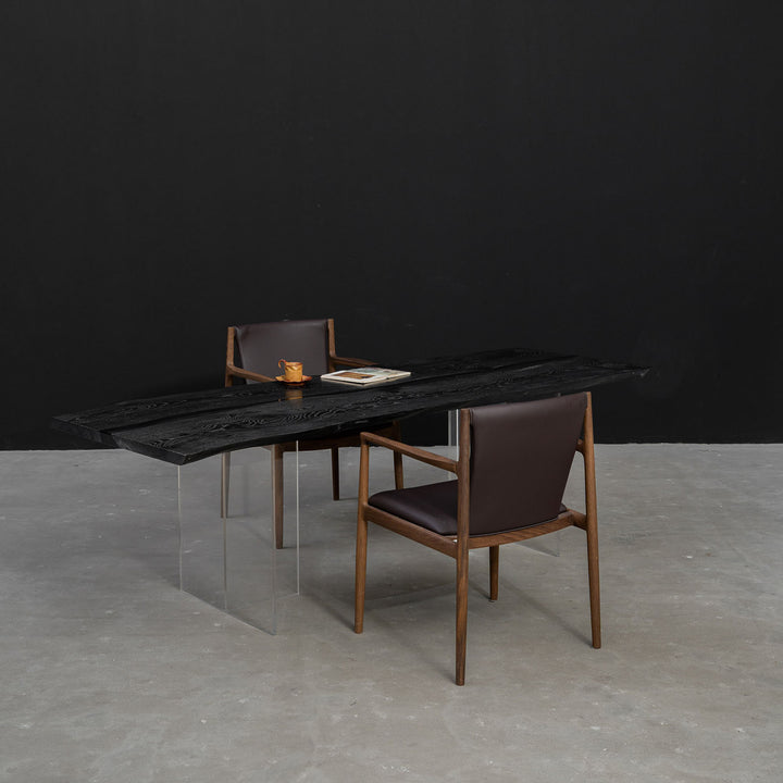 SeawaveTable-Ash Wood Live Edge Custom Table with Resin Finish