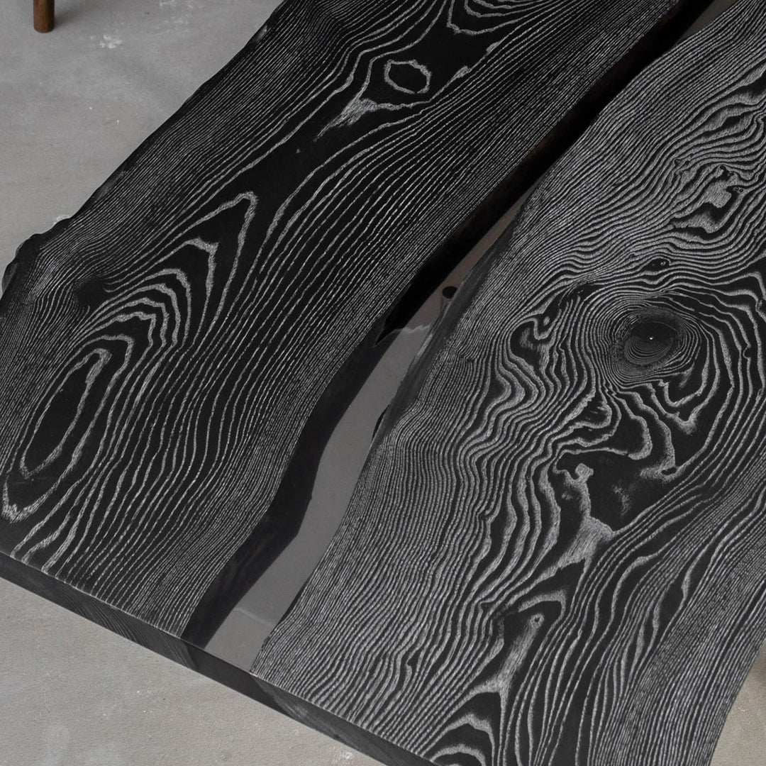 SeawaveTable-Contemporary Epoxy River Table Crafted from Ash