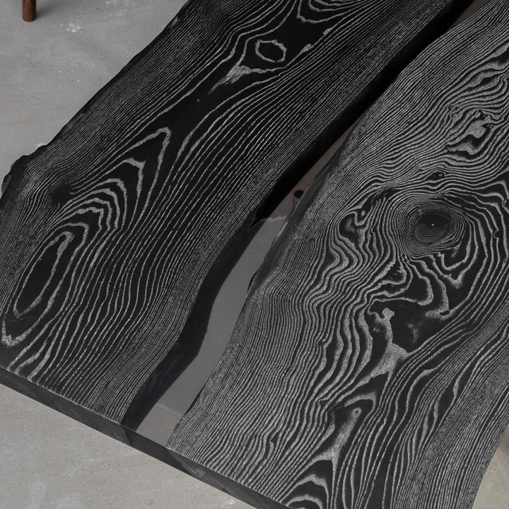 SeawaveTable-Contemporary Epoxy River Table Crafted from Ash