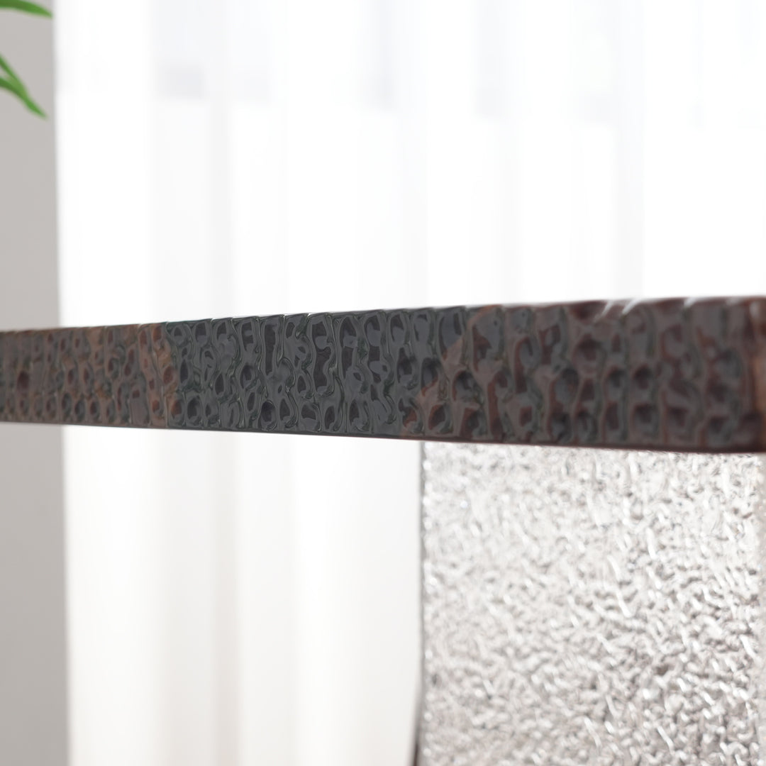 Seawavetable-Elegant chiseled edge resin table for luxury homes and mountain retreats