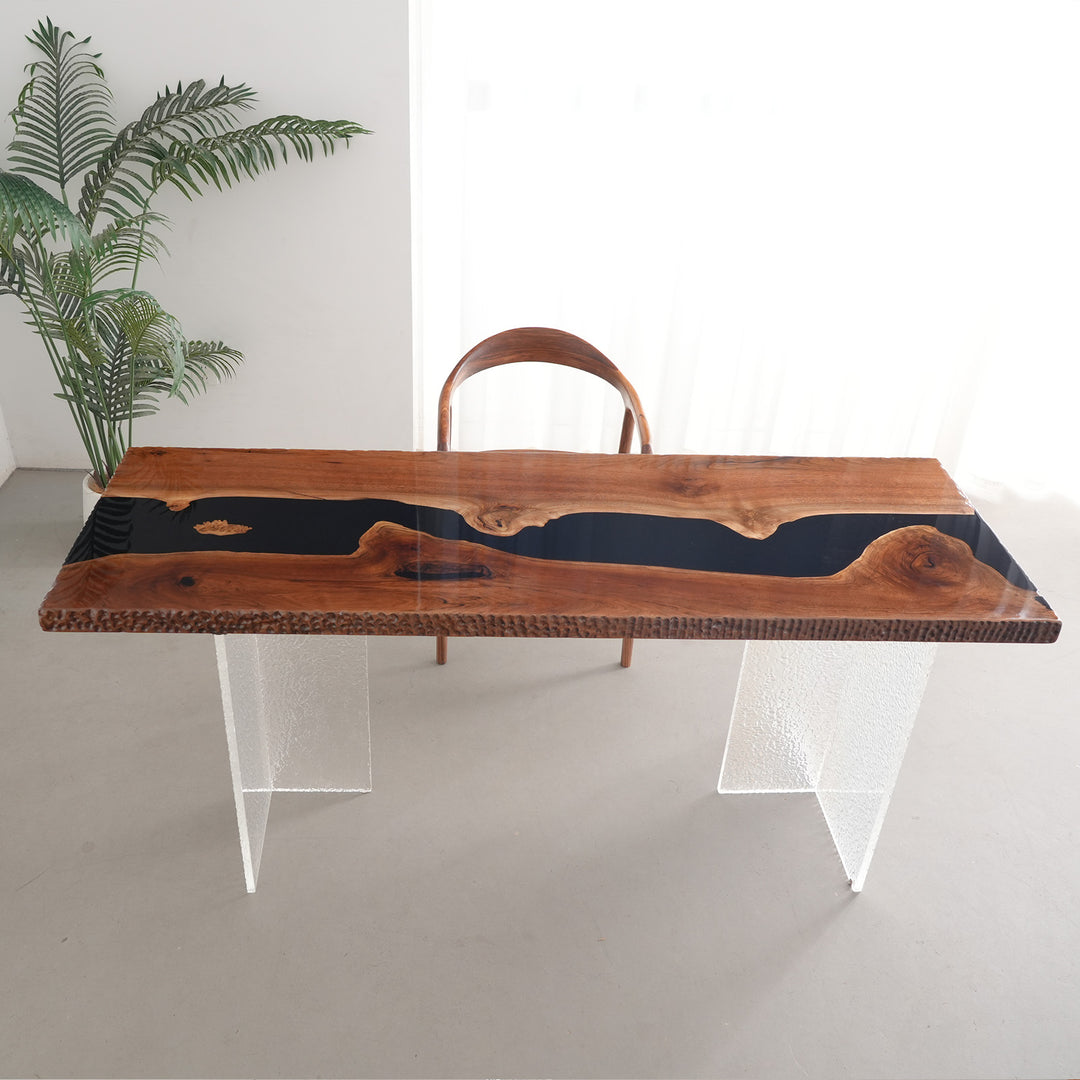 Seawavetable-High-end live edge resin table for contemporary Colorado interiors
