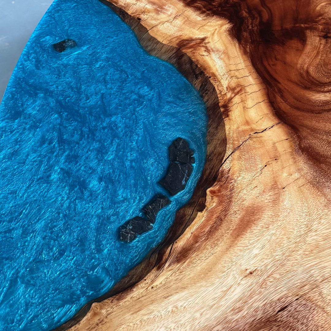 Seawavetable-Customizable epoxy resin round table for dining or coffee use