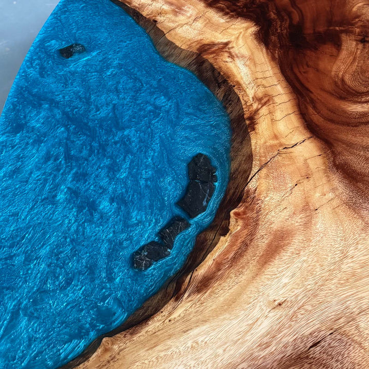 Seawavetable-Customizable epoxy resin round table for dining or coffee use