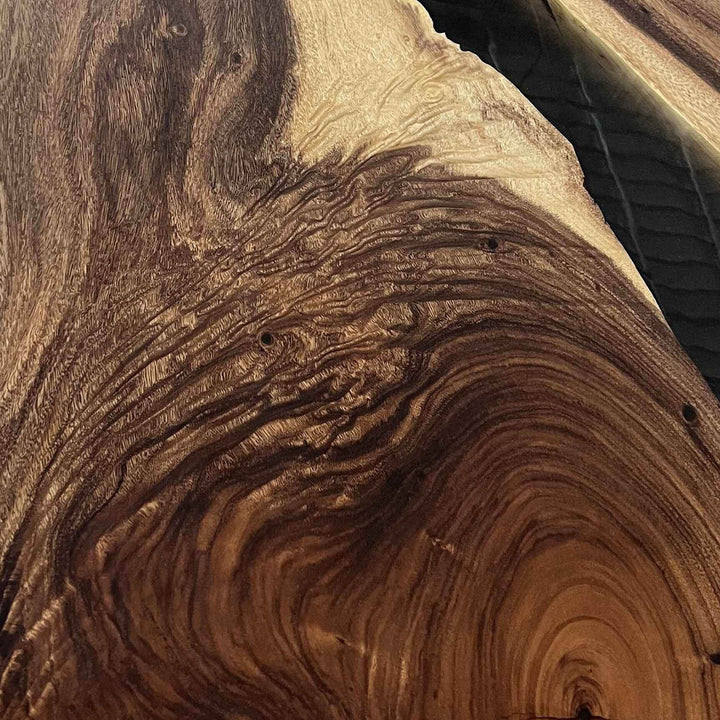 Seawavetable-Black resin and walnut wood custom epoxy river table top