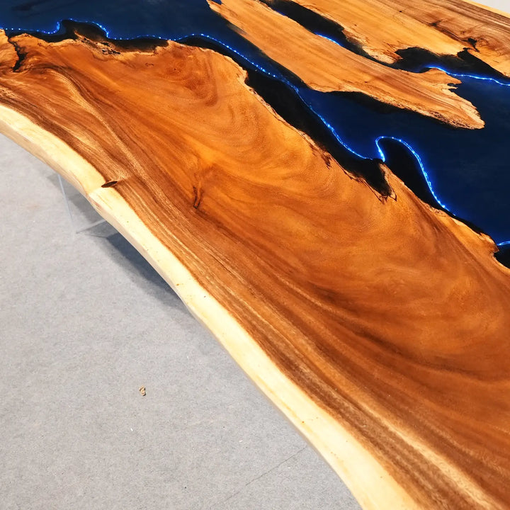 Seawavetable- premium kiln dried walnut live edge epoxy dining table