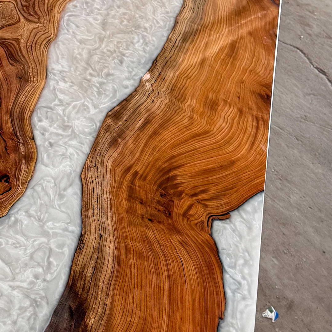 Seawavetable-Modern Scandinavian-inspired white resin beech wood table