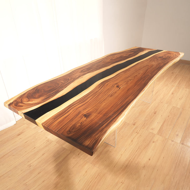 Seawavetable-Custom epoxy wood table with live edges