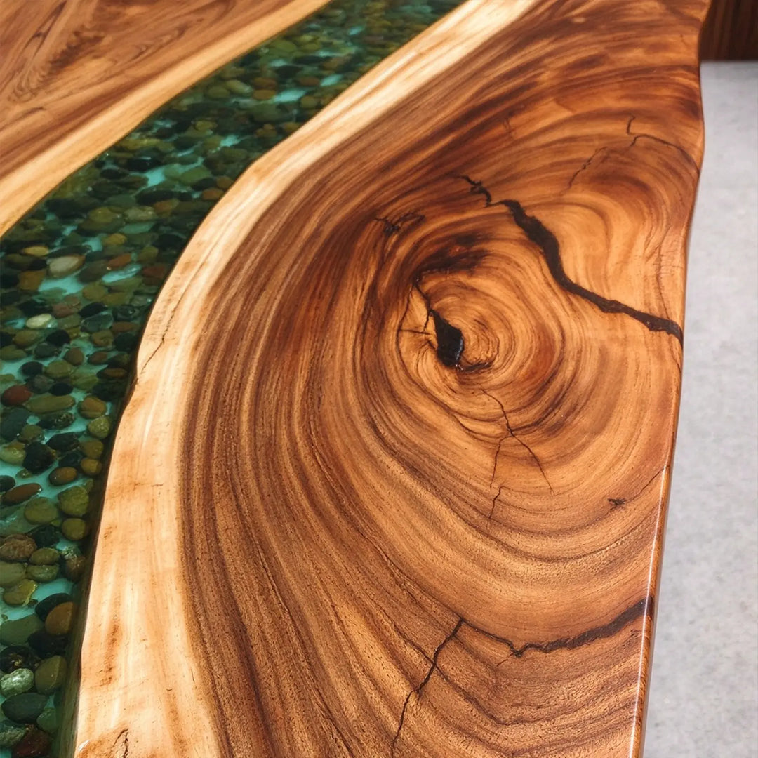Seawavetable-Large rounded live edge walnut table