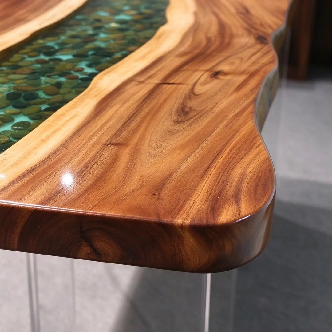 Seawavetable-Unique rounded live edge walnut dining table