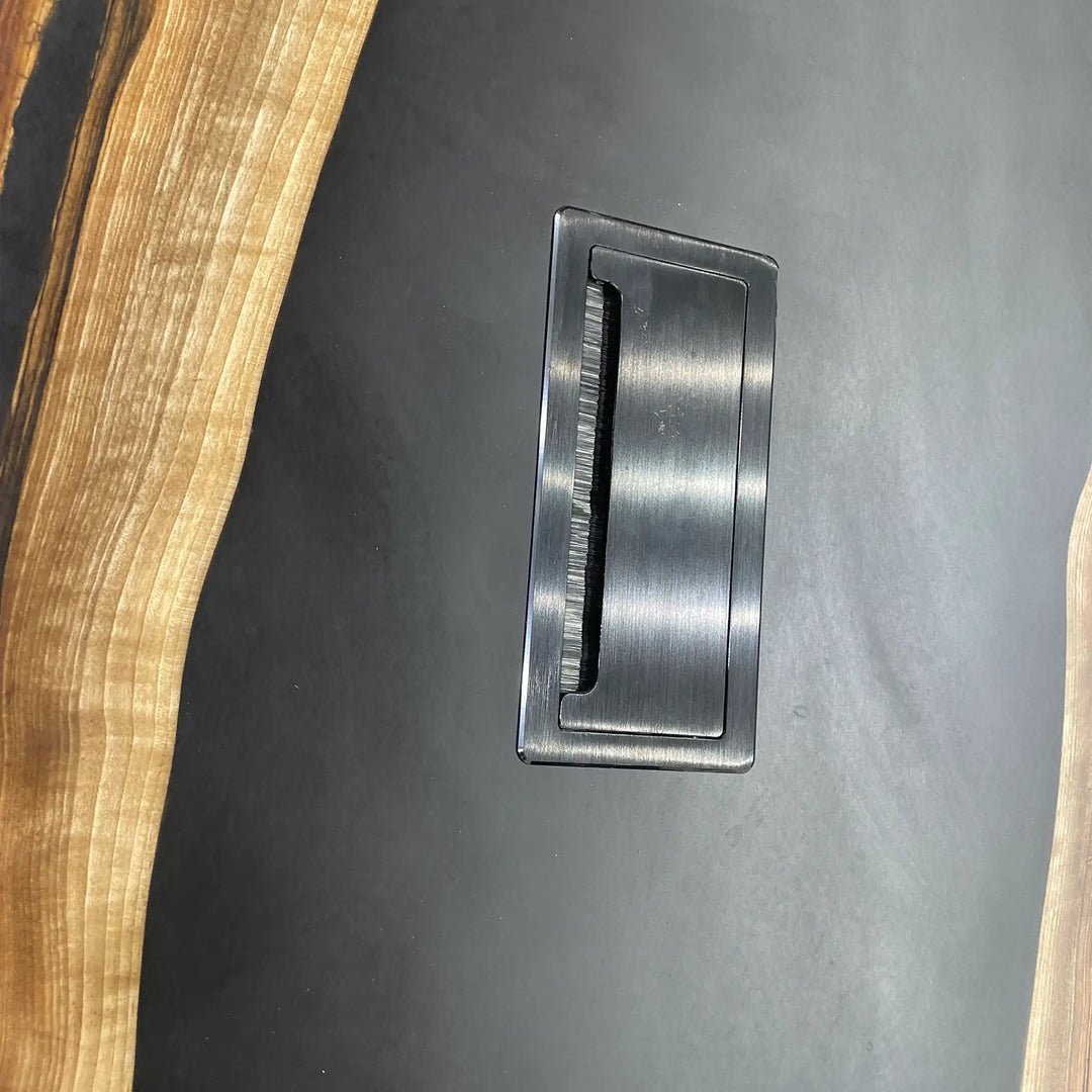 Seawavetable-oversize 144 inch black walnut conference table with pop-up power outlets