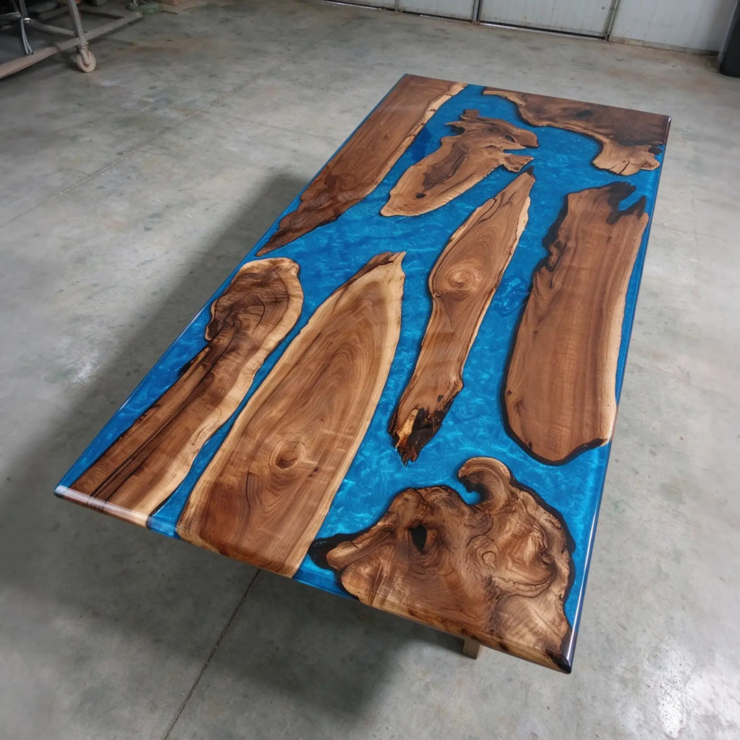 Seawavetable‑scattered‑walnut‑wood‑segments‑blue‑pearl‑epoxy‑tabletop