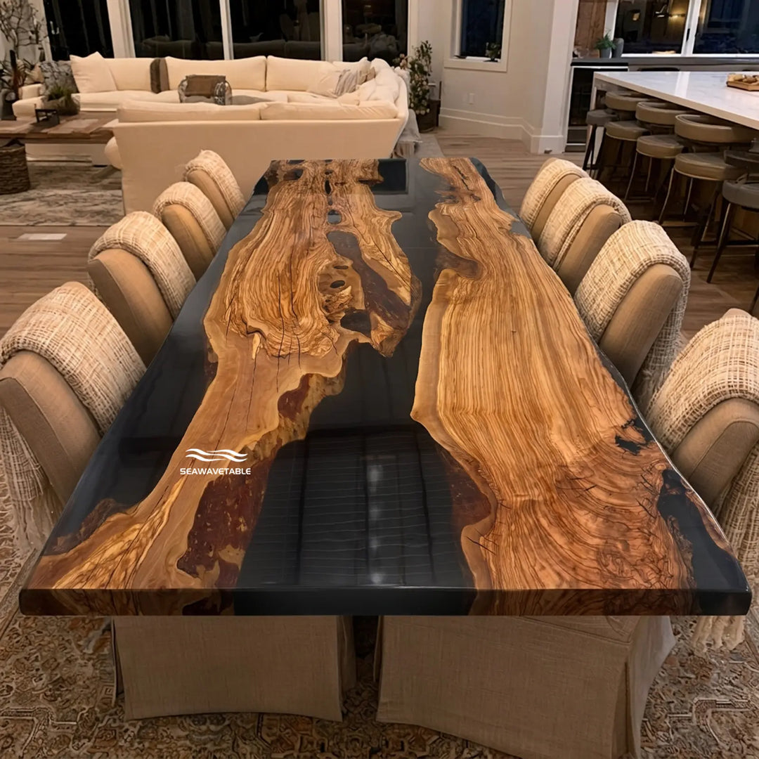 Seawavetable‑handmade‑live‑edge‑olive‑wood‑epoxy‑statement‑table