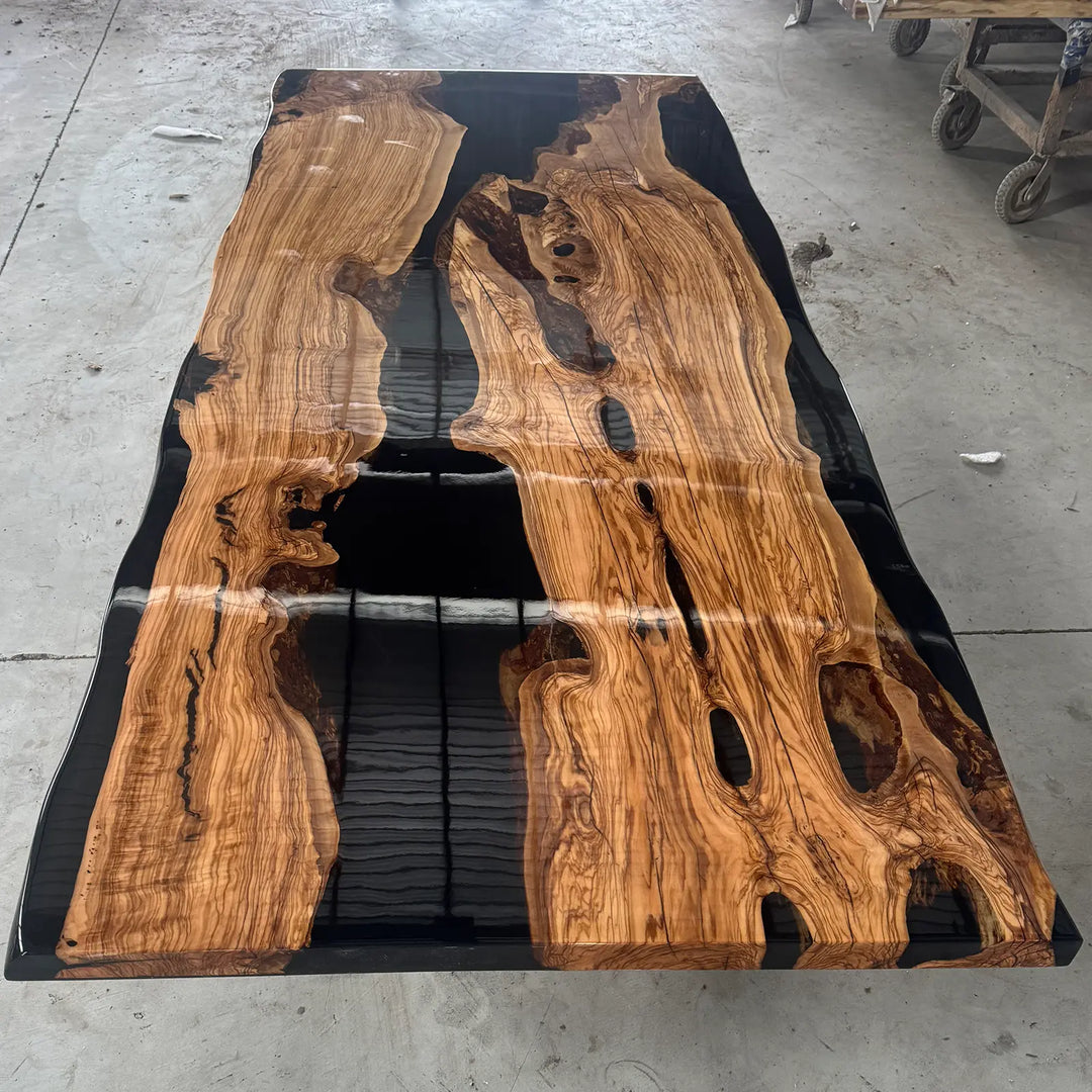 Seawavetable‑large‑size‑olive‑wood‑epoxy‑river‑dining‑furniture