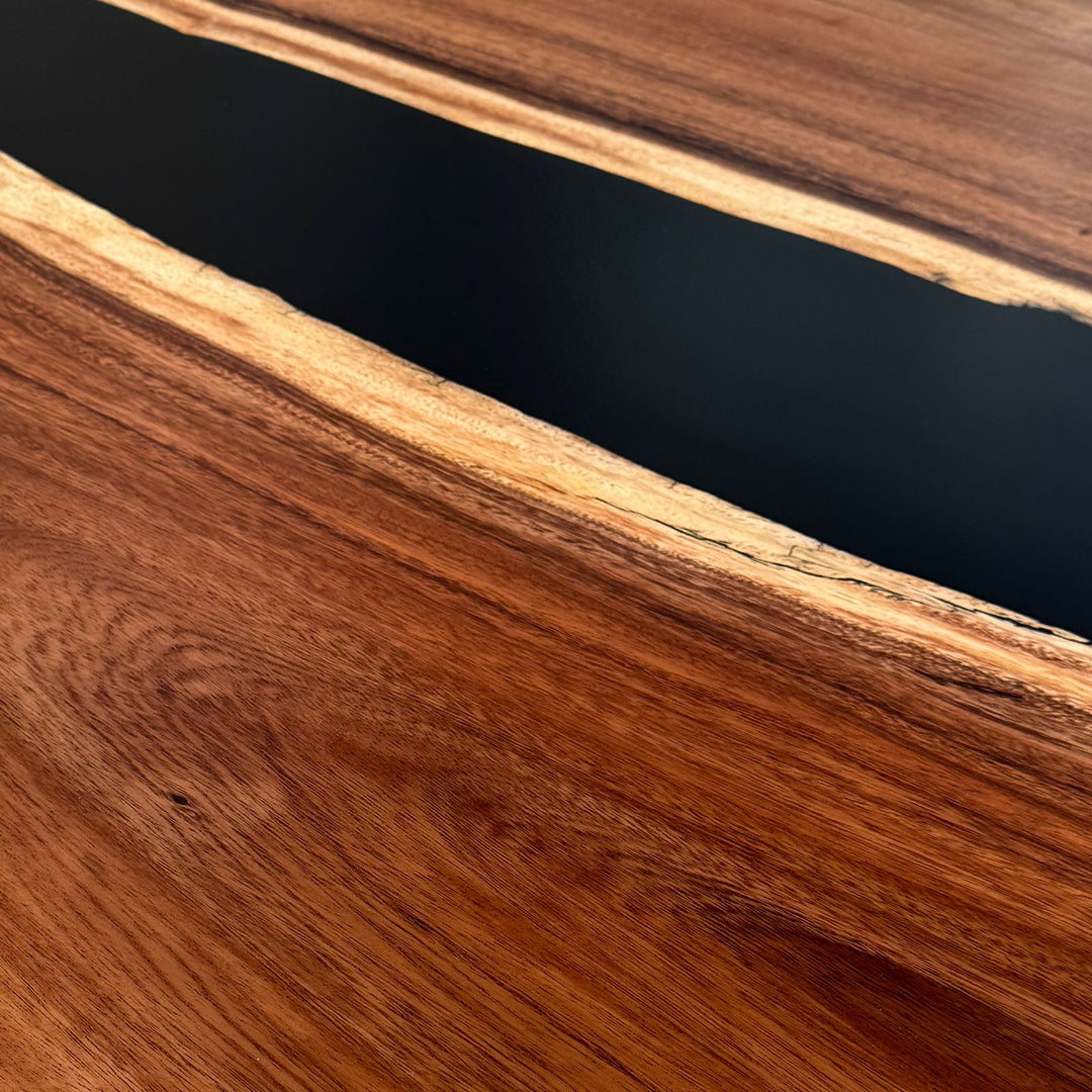 Seawavetable-Luxury epoxy river dining table with live edge walnut slabs