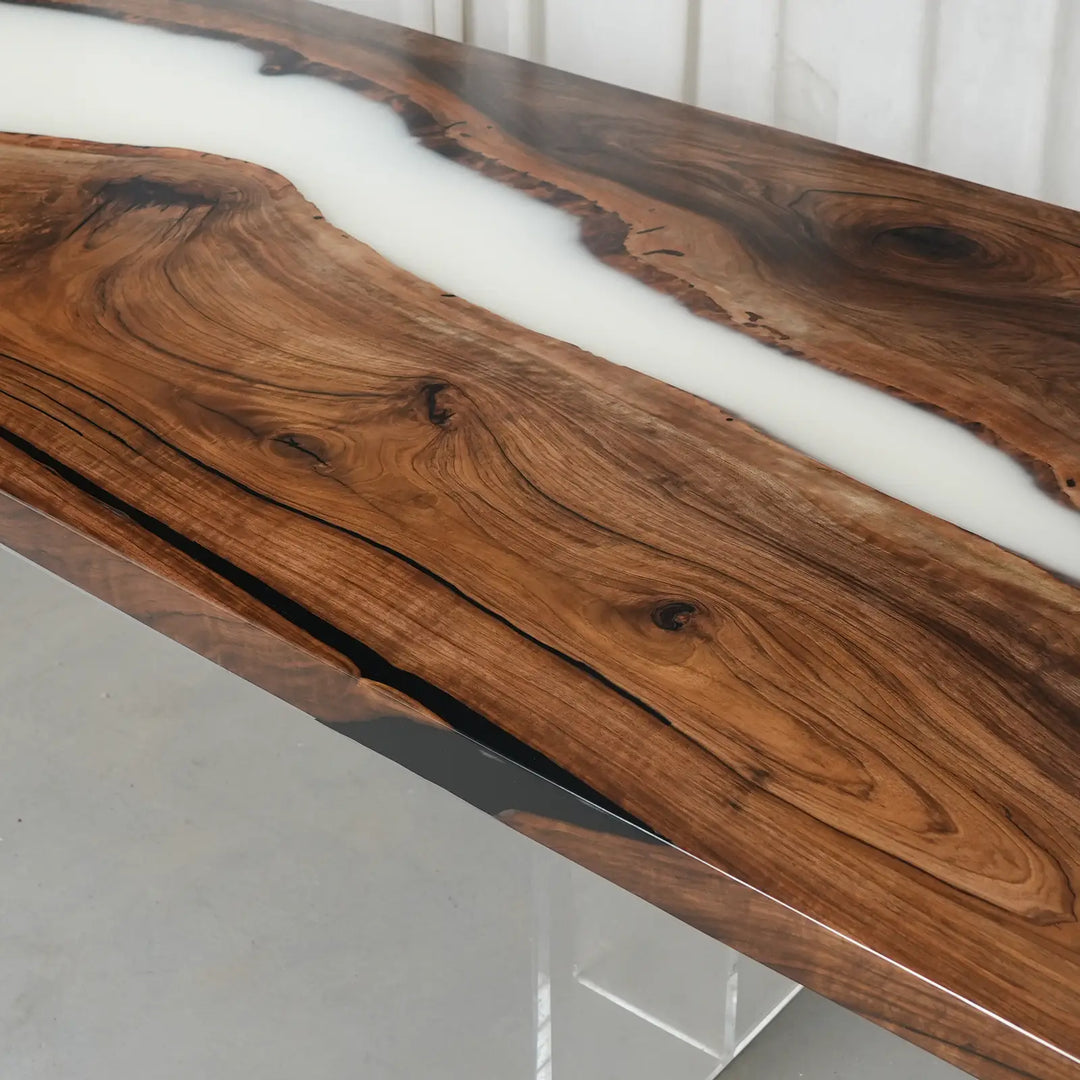 Seawavetable- Black walnut epoxy river table for family gatherings