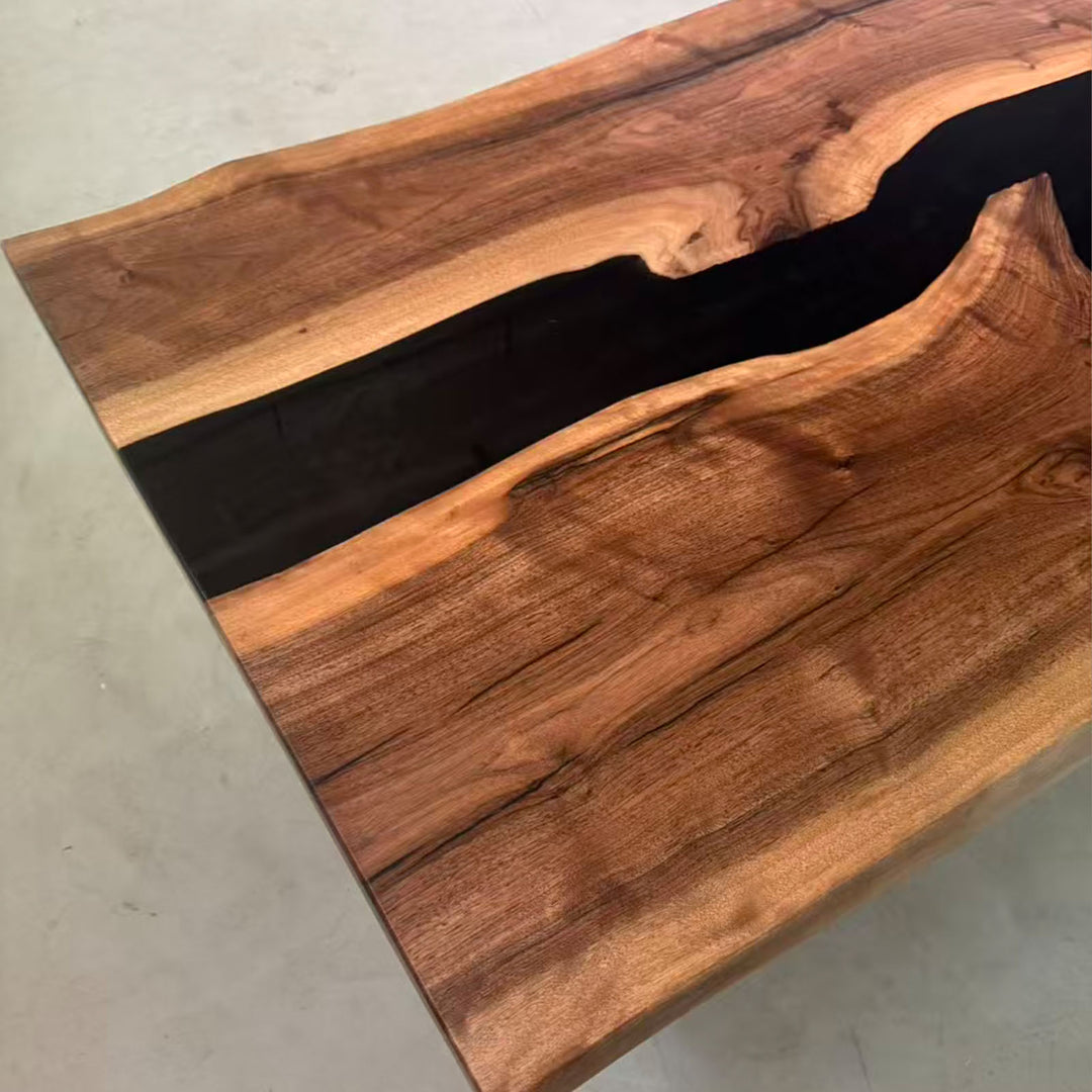 Seawavetable-High-end handcrafted black walnut dining table