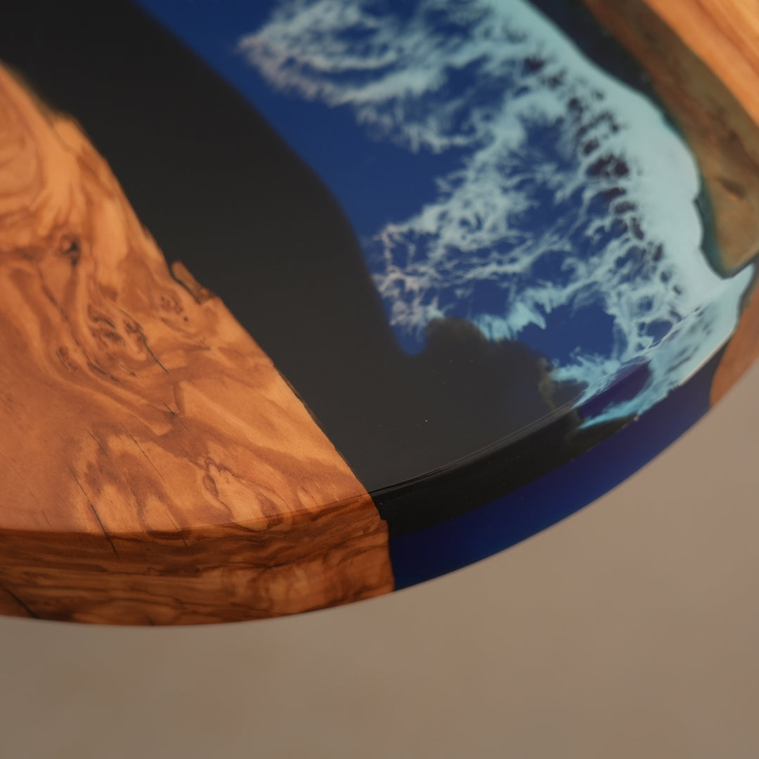 Custom Walnut Black Matte Epoxy Resin Tables CRT-052