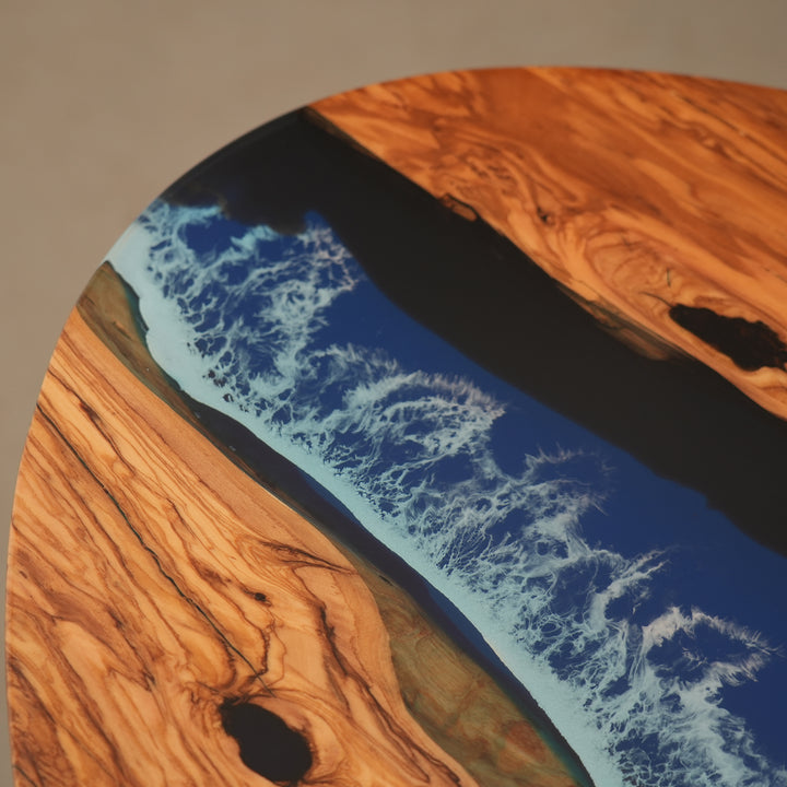 Custom Walnut Black Matte Epoxy Resin Tables CRT-052