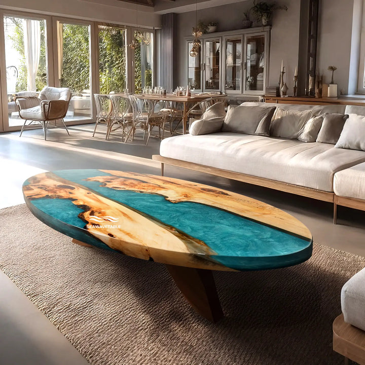 Seawavetable-full-gloss-oval-epoxy-dining-table-modern-coastal-style