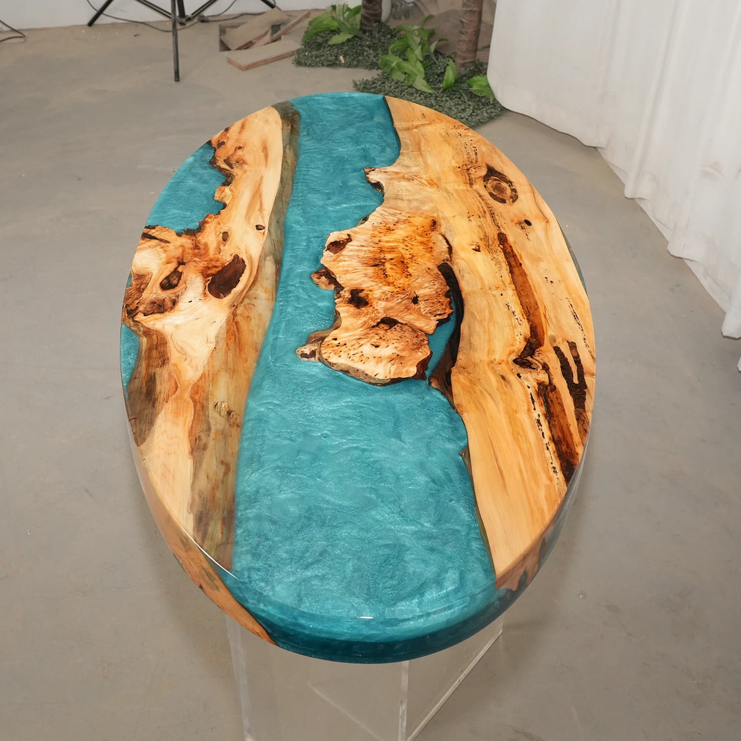 Seawavetable-oval-resin-dining-table-light-wood-coastal-interior