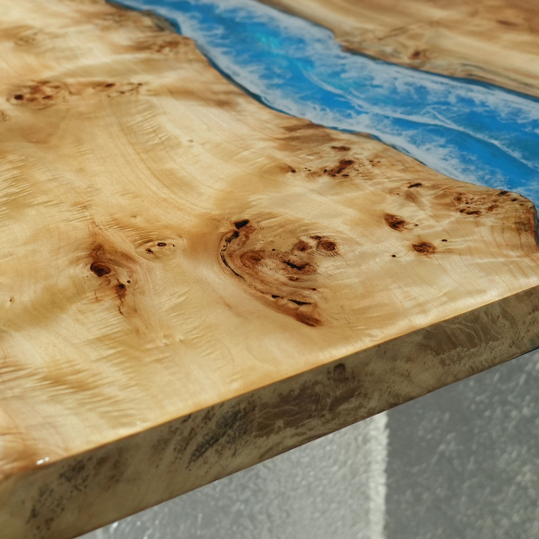 Seawavetable-Hawaii handcrafted live edge resin dining table