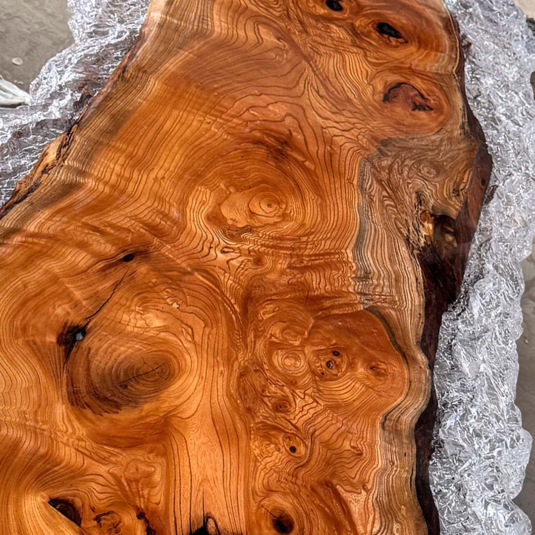 Seawavetable-Handmade transparent ice-crack resin table with beech wood – GA living space