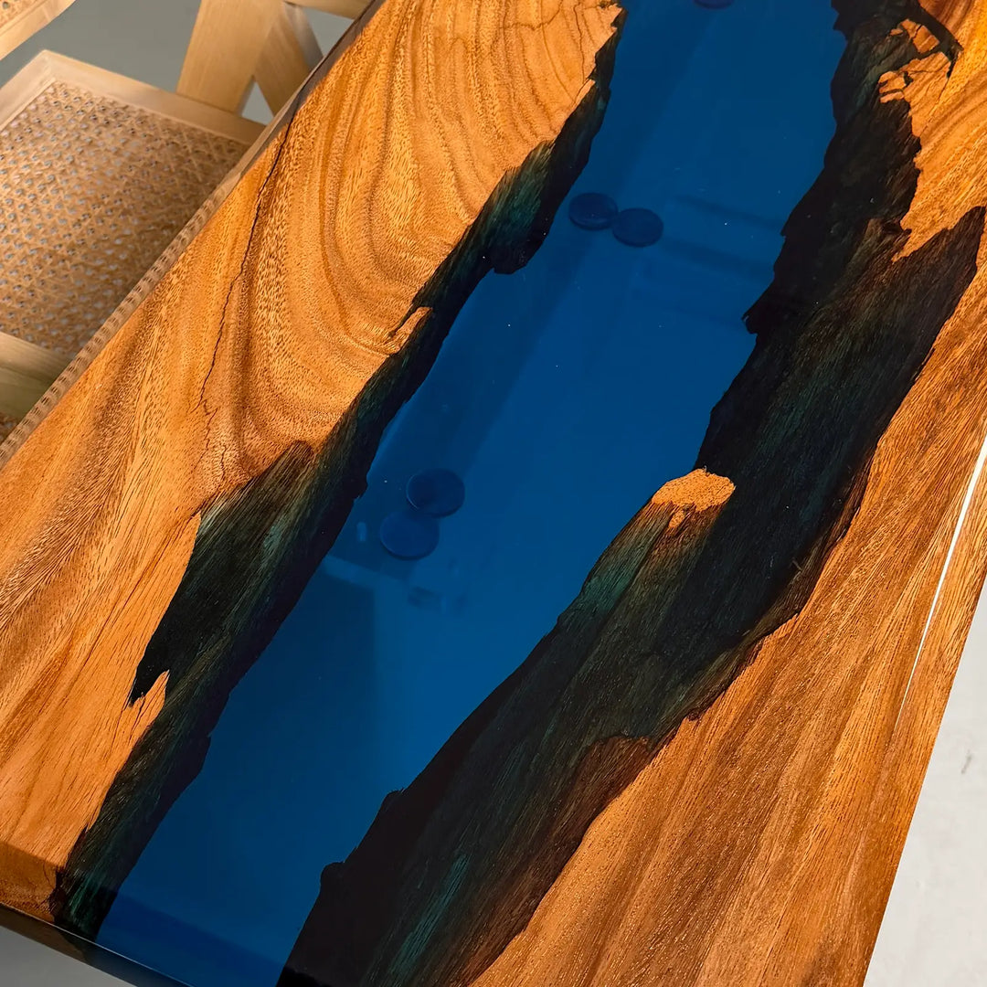 Seawavetable‑customizable walnut epoxy river console table home furniture