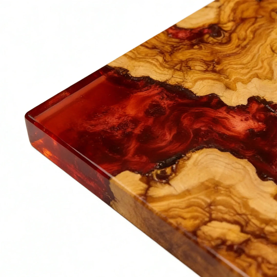 Seawavetable-high gloss epoxy table crimson resin river design
