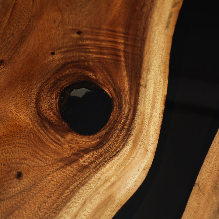 Seawavetable- glossy epoxy river table walnut live edge executive office conference desk