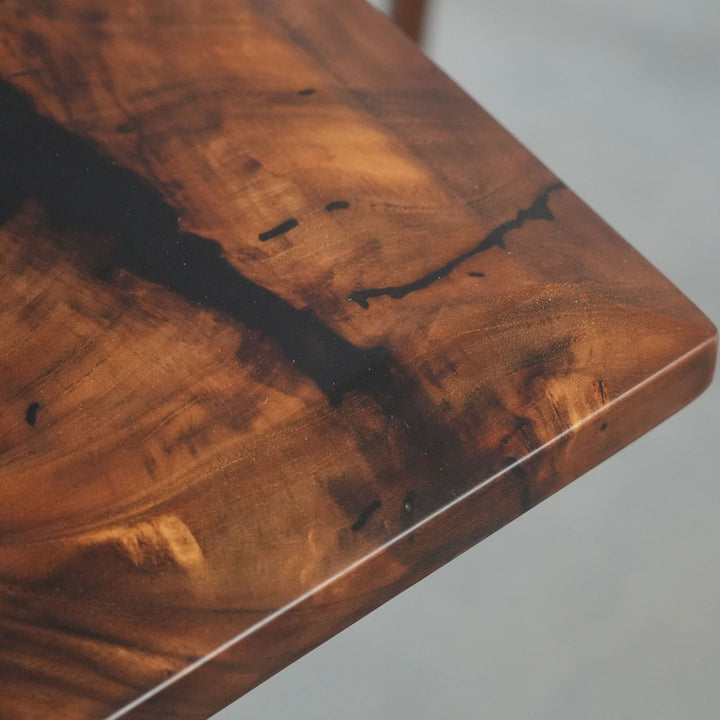 Seawavetable- walnut river dining table black resin matte top designer home furniture