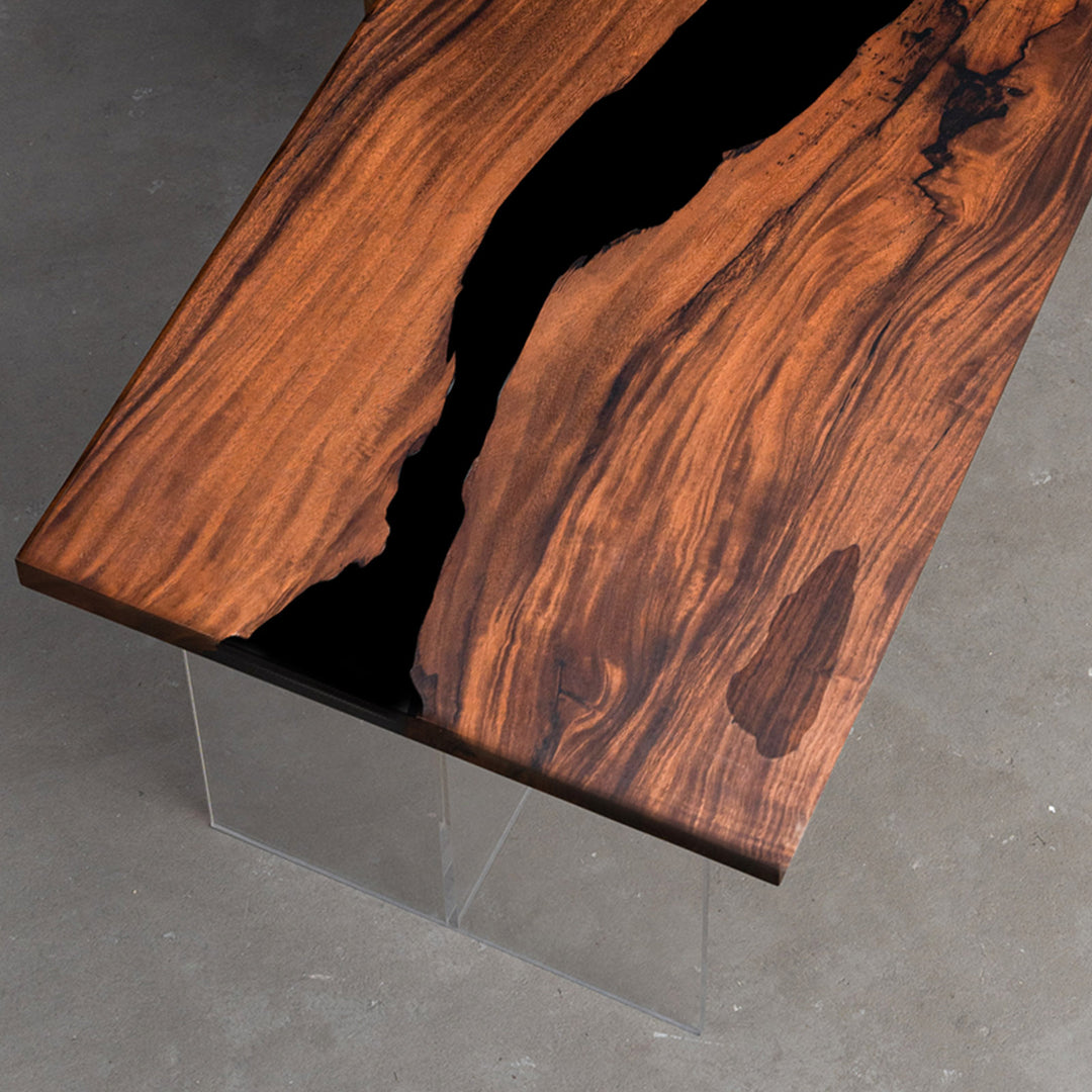 Seawavetable-modern walnut wood epoxy conference table, perfect for offices or dining rooms.