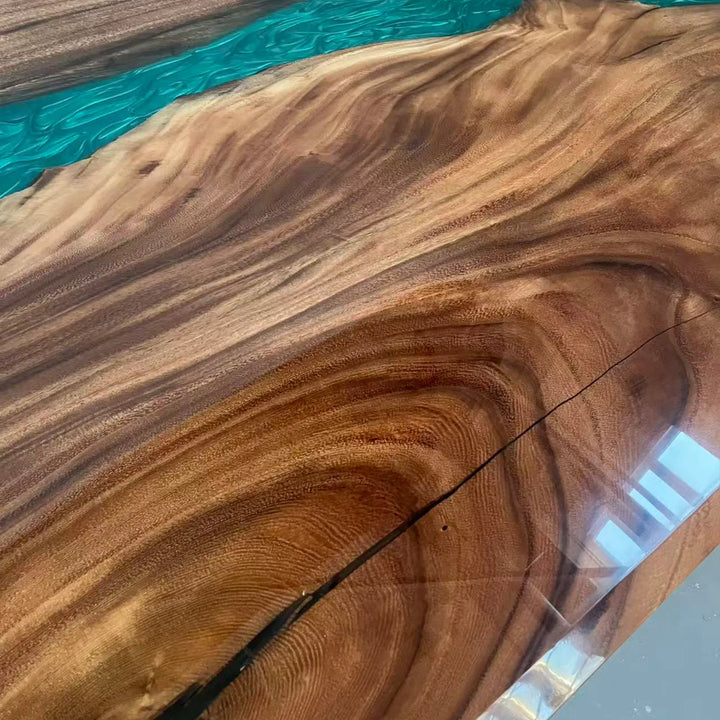 Seawavetable-walnut-resin-table-full-gloss-finish-dining-room
