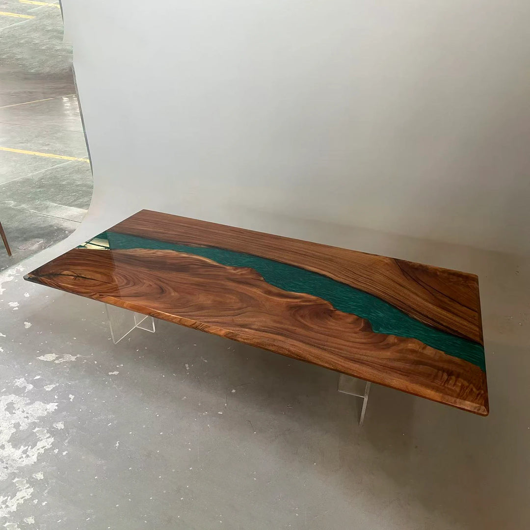 Seawavetable-black-walnut-dining-table-with-crystal-clear-epoxy-river