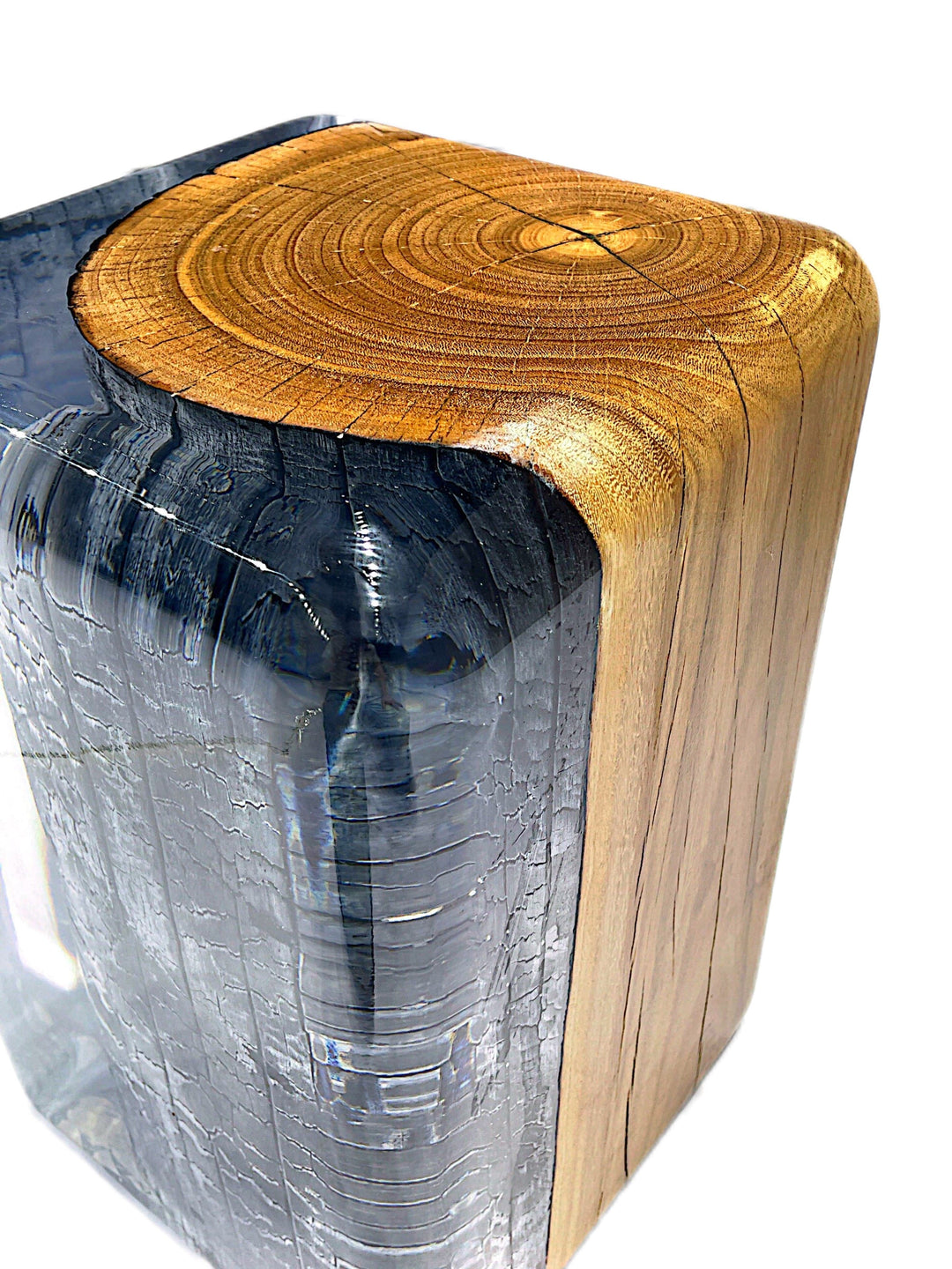 Eucalyptus Carbonized Stump Resin Stool/Side Table