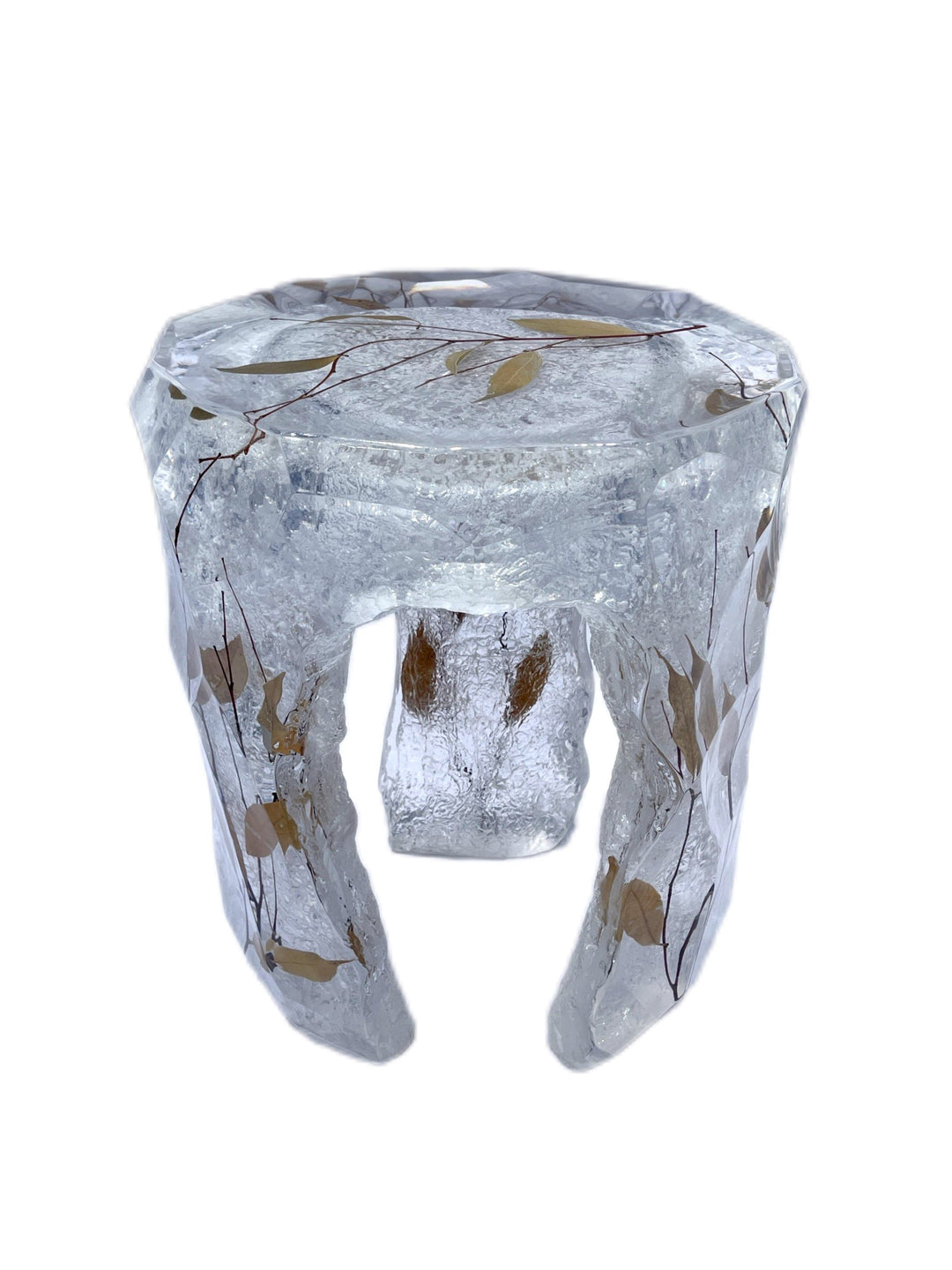 Ice Crystal Round Resin Stool/Side Table