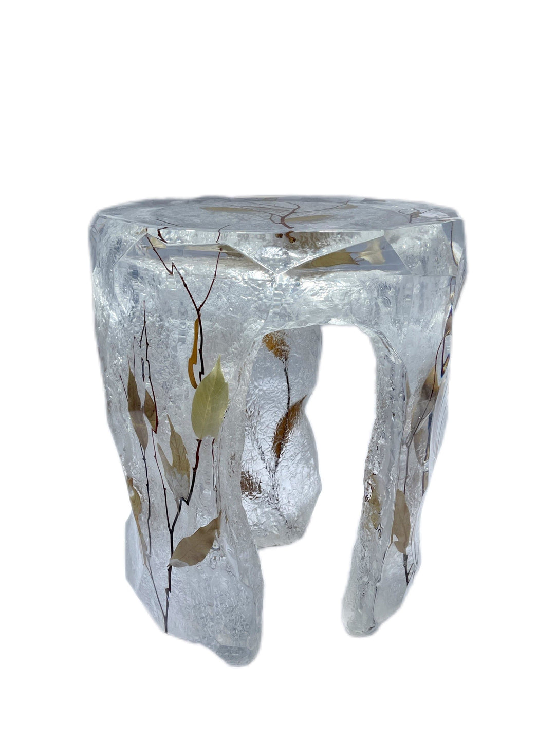 Ice Crystal Round Resin Stool/Side Table