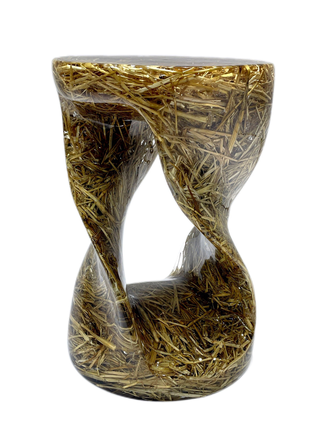 Ice Crystal Straw Resin Stool/Side Table