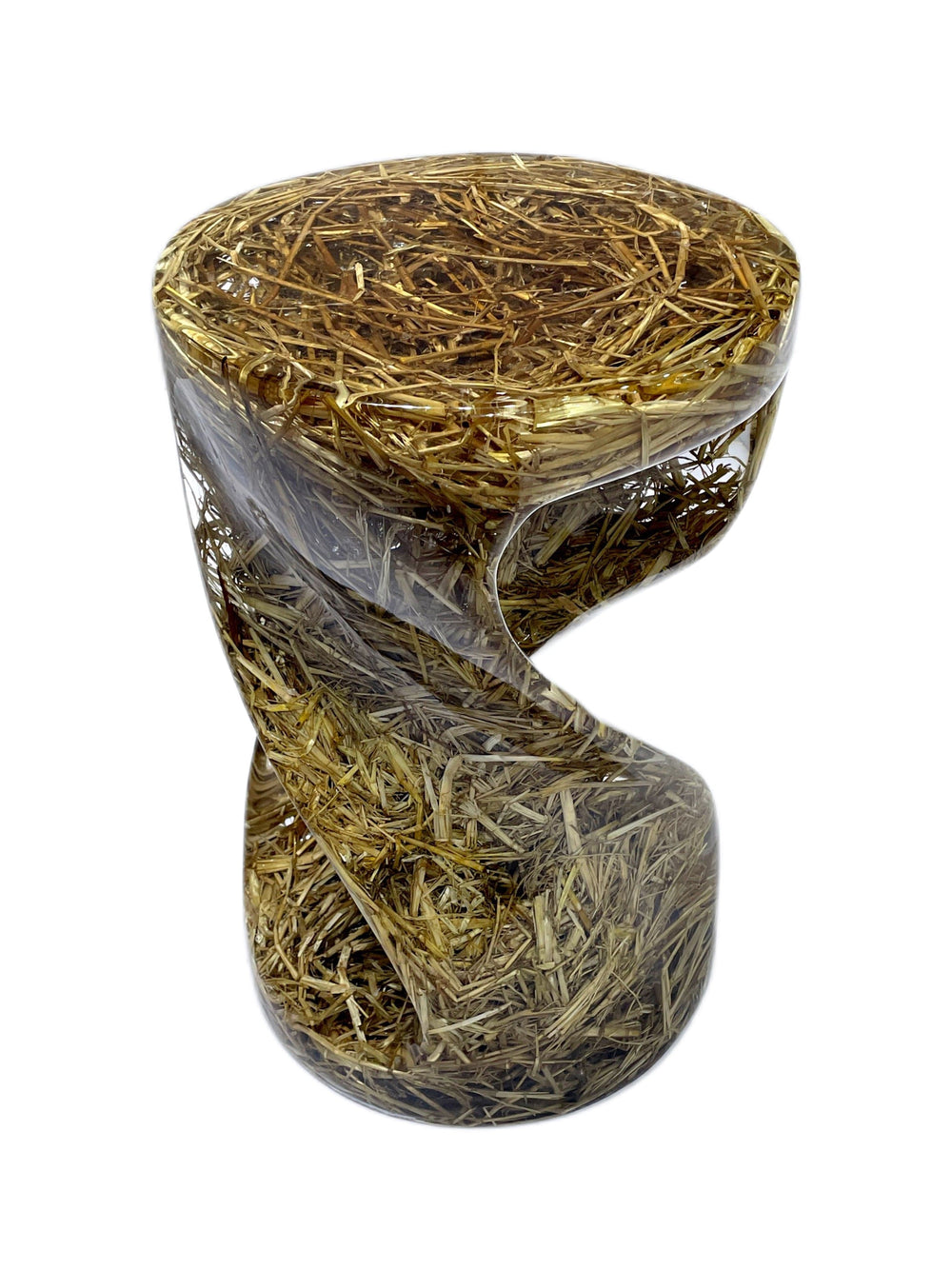 Ice Crystal Straw Resin Stool/Side Table