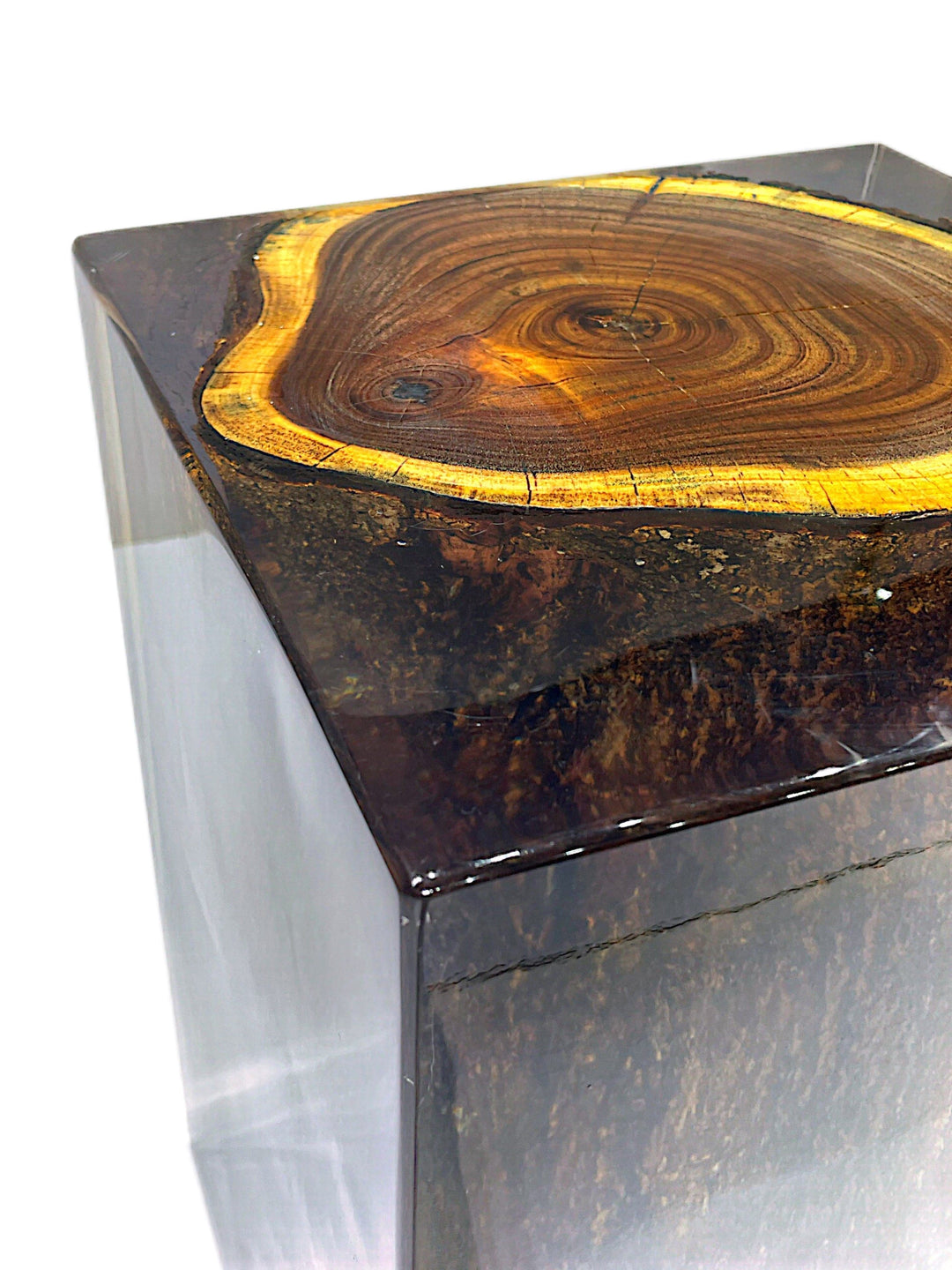 Acacia Live Edge Resin Stool/Side Table