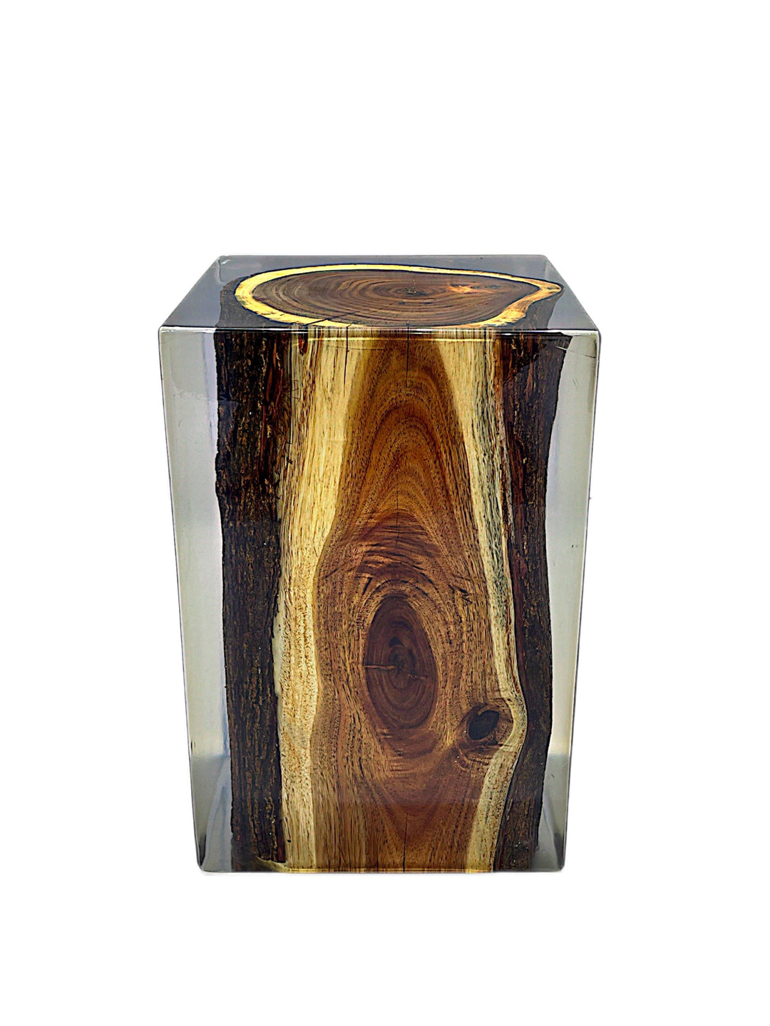 Acacia Live Edge Resin Stool/Side Table