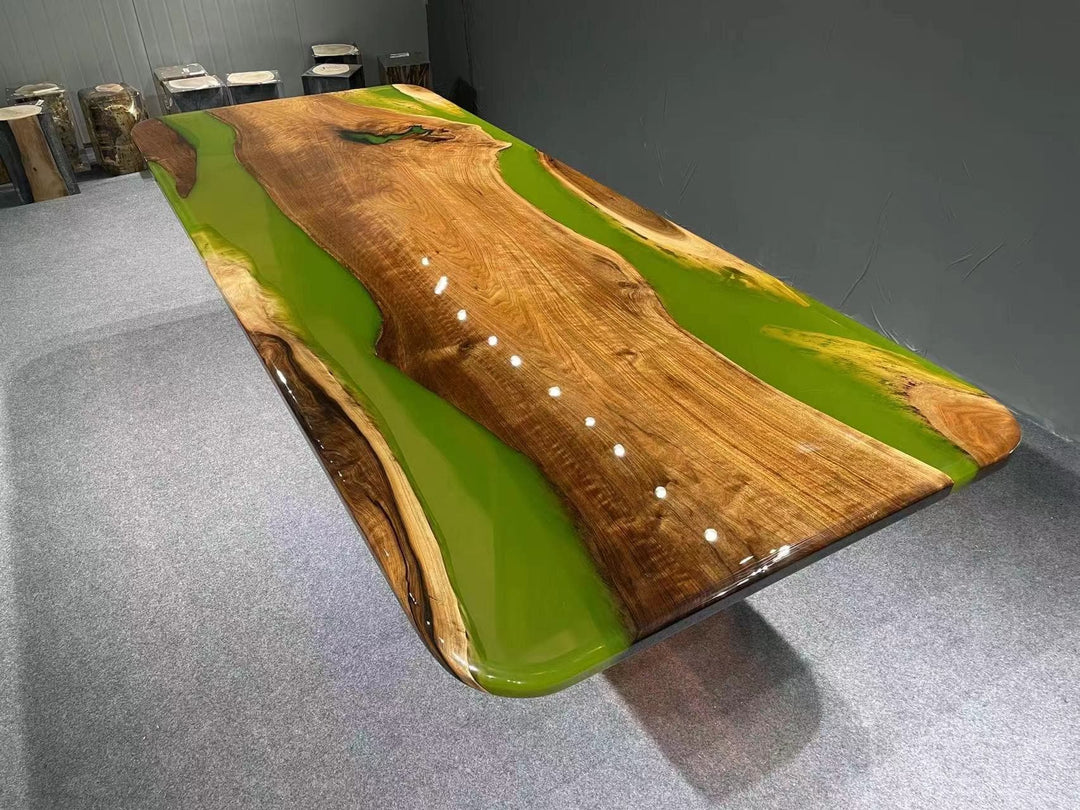 epoxy resin table with lights