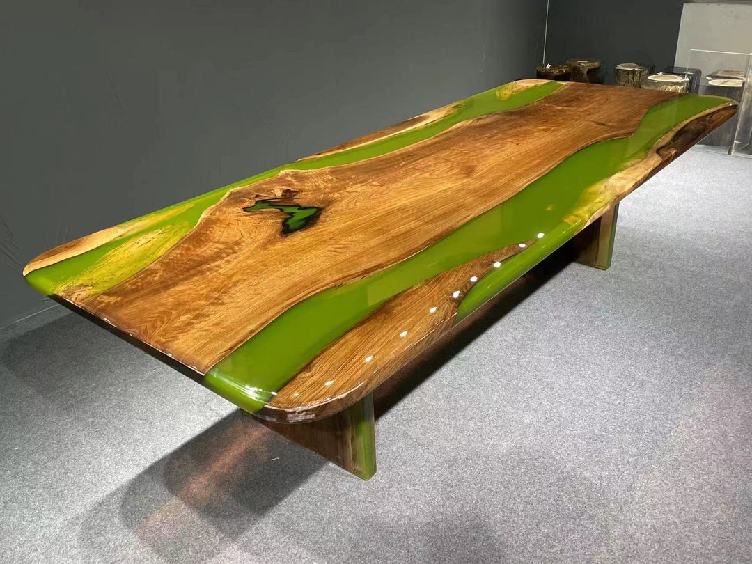 epoxy resin table with lights