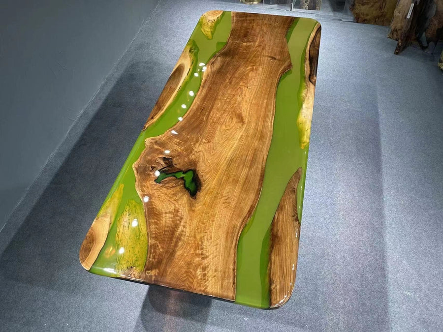 epoxy resin table with lights