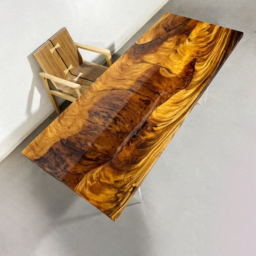 epoxy and wood table