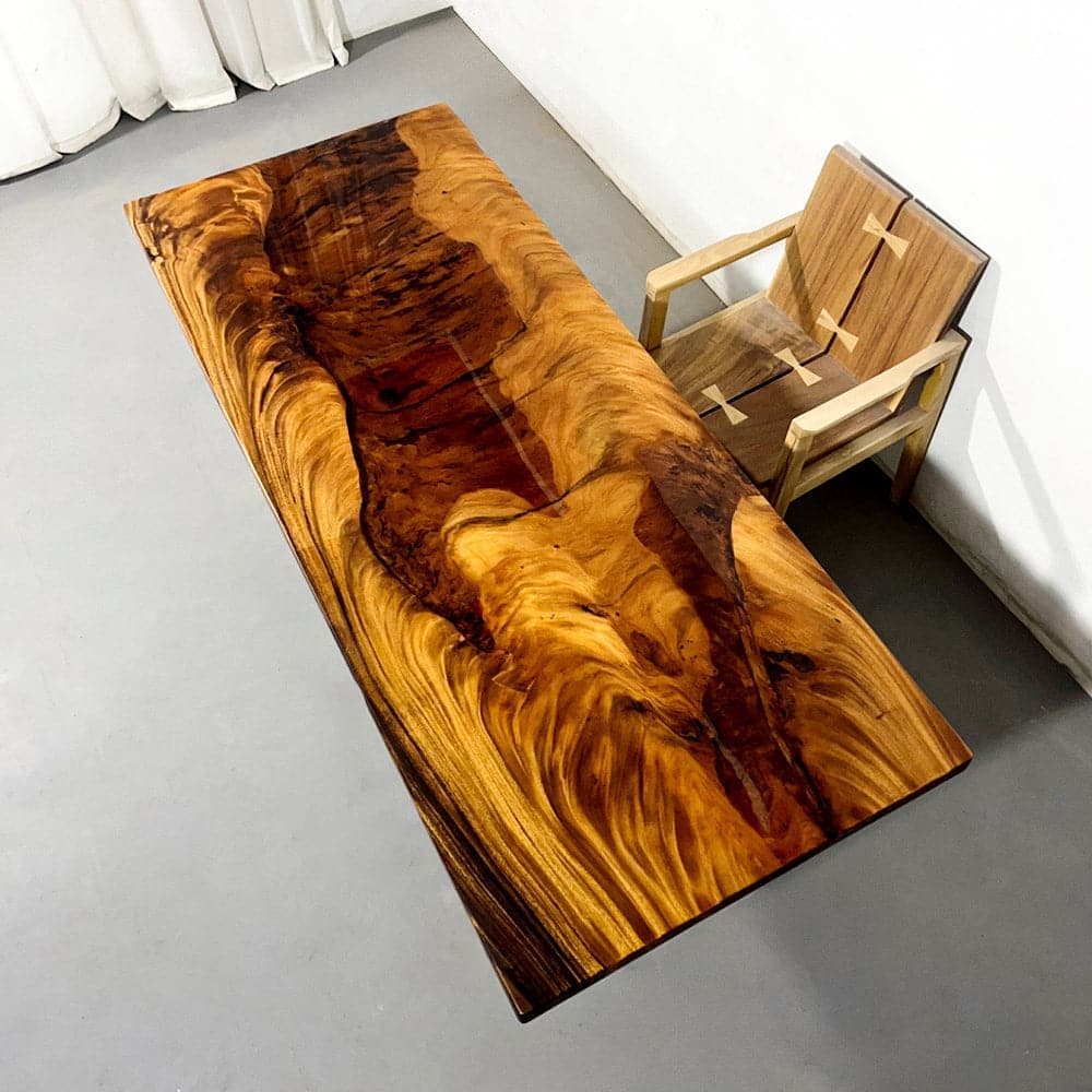 epoxy and wood table